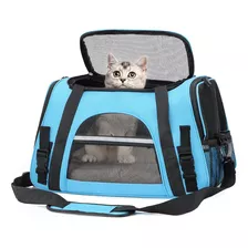 Mochila Bolsa Transportadora Para Perros Y Gatos Viaje(azul)