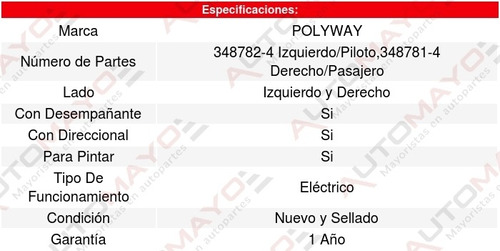 Kit 2 Espejos (de Calidad) Volkswagen Polo 16-17 Polyway Foto 3