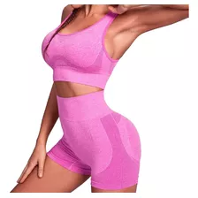 Conjunto Ropa Deportiva Gym Yoga Con Short Levanta Glúteos