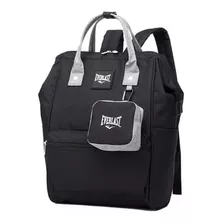 Mochila Cartera Everlast Boca De Pez Monedero Notebook Color Negro 21784