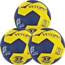 Kit 3 Bolas Handebol Oficial Vitoria Gripp Pu H1l - Mirim