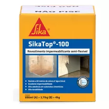 Sikatop 100 Impermeabilizante Sika Cinza Caixa 4 Kg