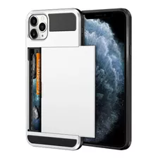 Funda Para iPhone 11 Pro Max, Blanco/tarjetero/resistente