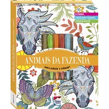 Meu Superkit Brilhante De Arteterapia! Animais Da Fazenda, De Brijbasi Art Press Ltd. Happy Books Editora Ltda., Capa Dura Em Português, 2022