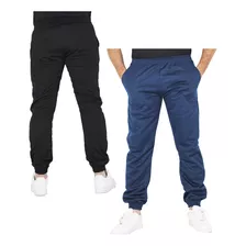 2 Calças Helanca Inverno Masculina Adulta Lisa Frio Basica 