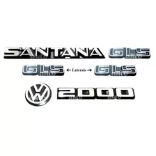 Emblemas Santana Gls 2000 + Laterais Gls + Vw - 1987 À 1990