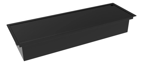Calha Seca Inox Pintado Preto 60cm Com Tampa Preto