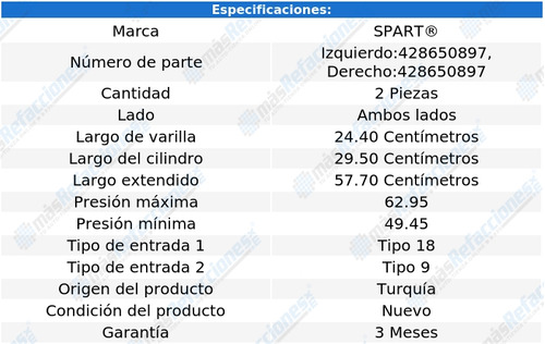 Par Amortiguadores Cofre Ford Taurus 2000 - 2007 Mnj Foto 2