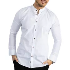 Camisas Lino Manga Larga Hombre Verano Algodon Lino Verano