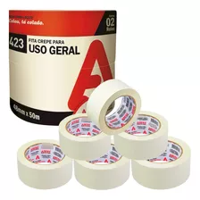 Fita Crepe Uso Geral Larga Pintura 48mm X 50m (06 Unidades)