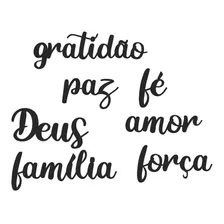 Frases Decorativas Mdf Gratidão Família Deus Força Amor Fé