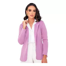 Blazer Casaco Neoprene Feminino Alongado Moda Terninho 