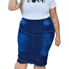 Saias Jeans Evangelicas Moda Lycra Plus Size