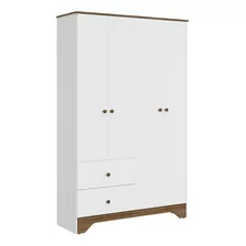 Guarda Roupa Infantil Ben Peroba Mdf 4 Portas Branco Marrom