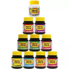 Kit 2 Unid Tinta Aerografo Verniz Vitral 37ml Cores Sortidas