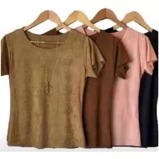 Blusinhas Femininas T-shirt Kit C/ 2 Outono Inverno Promoção