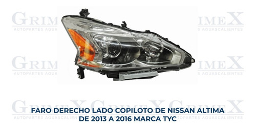 Faro Nissan Altima 2013-13-2014-14-2015-15-2016-16 Tyc Ore Foto 10