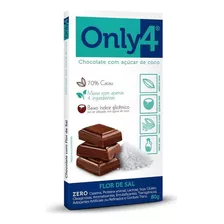 Chocolate 70% Cacau Com Flor De Sal Sem Lactose Only4 80g