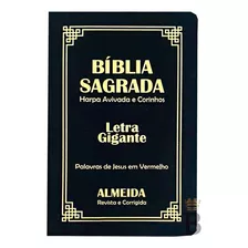 Biblia Sagrada Letra Gigante Luxo Popular Preto Com Harpa João Ferreira De Almeida Kings Cross