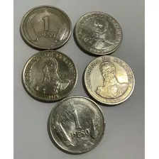 Lote X5 De Monedas De 1 Peso