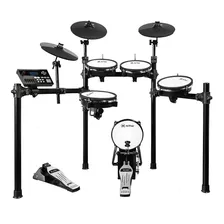 Amw Ed6x Bateria Eletrônica Com Pads Mesh Premium Dual Zone Pratos Dual Zone + Choke Modulo De Alto Nível E Entradas Para Expansão