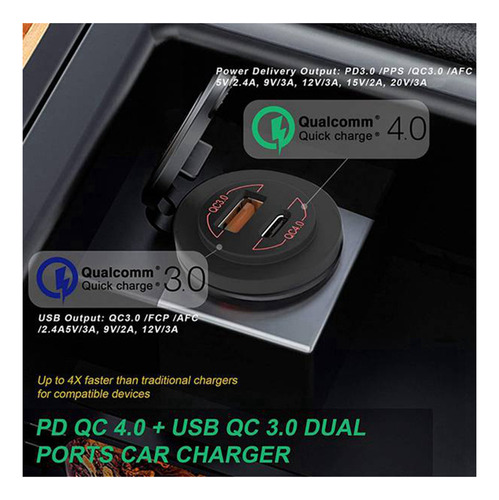 Quick Charge 4.0 Pd Qc Usb Charger Socket 3. Foto 2