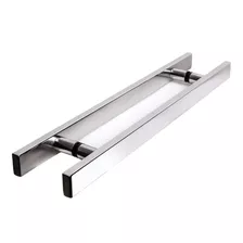 Puxador Inox Chato 40cm Polido Porta De Madeira Vidro 