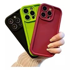 Funda Para iPhone Uso Rudo Case Moda Silicona Macaron Color