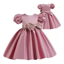  Vestido Princesa Rosa Para Niña Fiesta Bautizo T 2-12 Años