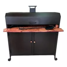 Parrilla Móvil Metalsmac Premium 1.2m De Ancho 1.25m De Alto 50cm De Profundidad Negra