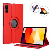 Capa Couro Giratória Para Xiaomi Redmi Pad Se + Caneta Touch