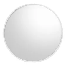 Espejo Redondo Blanco Para Pared 50 Cm Marco Aluminio C/acc