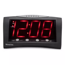 Westclox 66705 - Reloj Despertador Con Led, Color Rojo