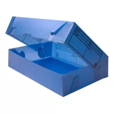 Caja De Archivo Azul Plastica Oficio 12 Pvc 36x25x12 X Unid