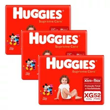 Kit C/3 Pcts Fraldas Huggies Supreme Care Xg 