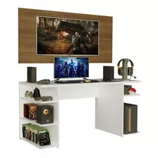 Mesa Computador Gamer 9409 Madesa E Painel Tv Até 50 Pol Bru