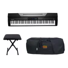 Kit Piano Arranjador Kurzweil Ka70 Com Banqueta E Capa