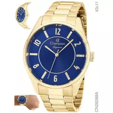 Relógio Champion Feminino Grande Dourado P/ D'água Cn28704h Cor Da Correia Cn26288a