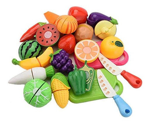 Juguete Pack De Frutas Y Verduras Para Niños Con Pega Pega 