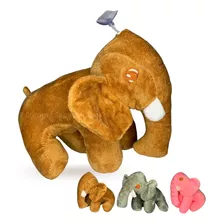Elefante De Pelúcia Brinquedo P/ Bebê Macio Antialérgico Cor Marrom