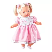 Boneca Tipo Reborn Angelina Loira Fala 62 Frases (48cm)