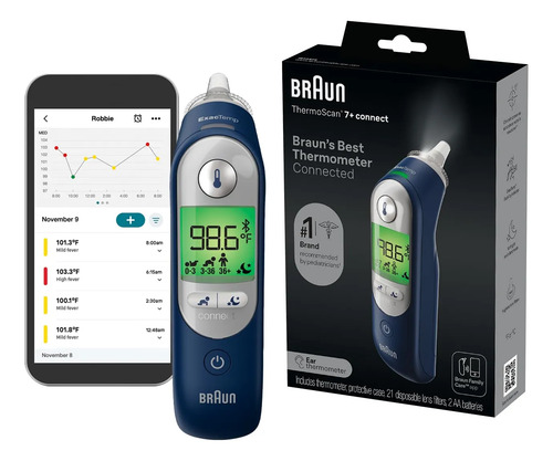 Termômetro De Ouvido Digital Braun Thermoscan 7 Connect Azul