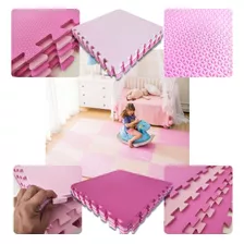 Kit 8 Tapete Infantil Emborrachado Eva 50x50 2m² Menina Rosa Cor Rosa Bebê E Rosa Pink Textura