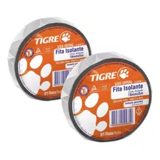 Fita Isolante 18mmx5m Para Preto Uso Geral Tigre - Kit 2un