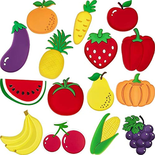 15 Imanes Frutas Y Vegetales Decorativos Para Nevera