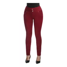 Calça Legging De Veludo Cotelê Com Bolso Skinny