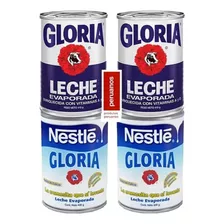 4 Latas Leite Evaporado Gloria 400gr Produto Peruano