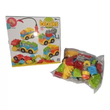 Blocos De Montar Brinquedo Educativo Carrinhos Constr 45 Pçs