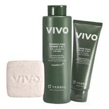 Vivo Shampoo 3en1, Jabón Facial, Barra Exfoliante Set Yanbal