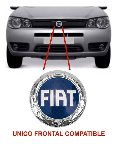 Insignia Emblema Fiat Azul 85mm Palio Sport Siena Class Foto 4